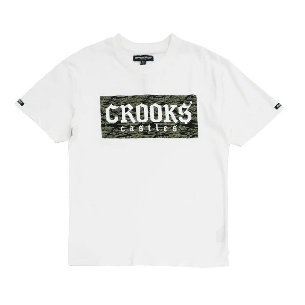 Crooks & Castles Men's Gothic Box Logo Graphic Tee T-Shirt